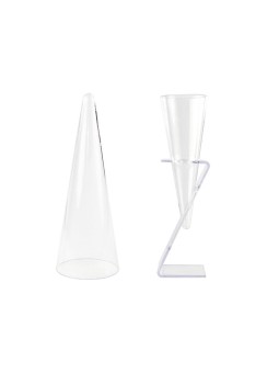 Cono de Cóctel Pequeño Transparente Ø 41 mm. Alto 150 mm. 60 ml. (12 u.)