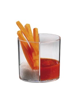 Vaso Elipse 2 Comparti. Transparente 65X45X64 mm. 125 ml. (40 u.)