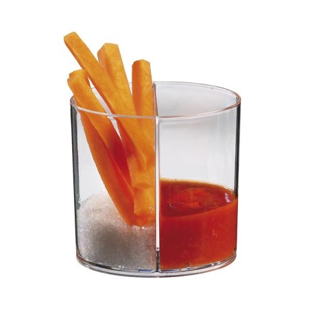 Vaso Elipse 2 Comparti. Transparente 65X45X64 mm. 125 ml. (40 u.)