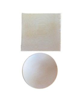 Platitos Cuadrados y Redondos de Bambú 60X60 mm. 60 mm. (12 u.)