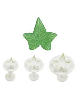 Set 3 Cortantes Hojas Hiedra Grande con Expulsor