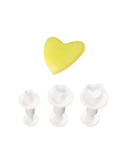 Set 3 Cortantes Corazón con Expulsor
