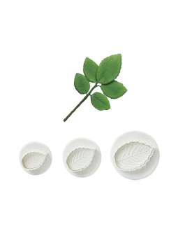 Set 3 Cortantes Hoja de Rosa con Expulsor