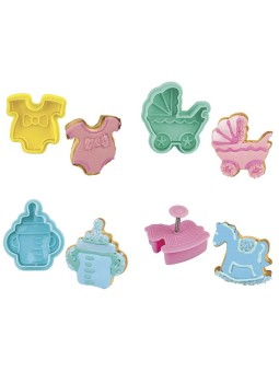 Set 4 Cortantes Bebé con Expulsor